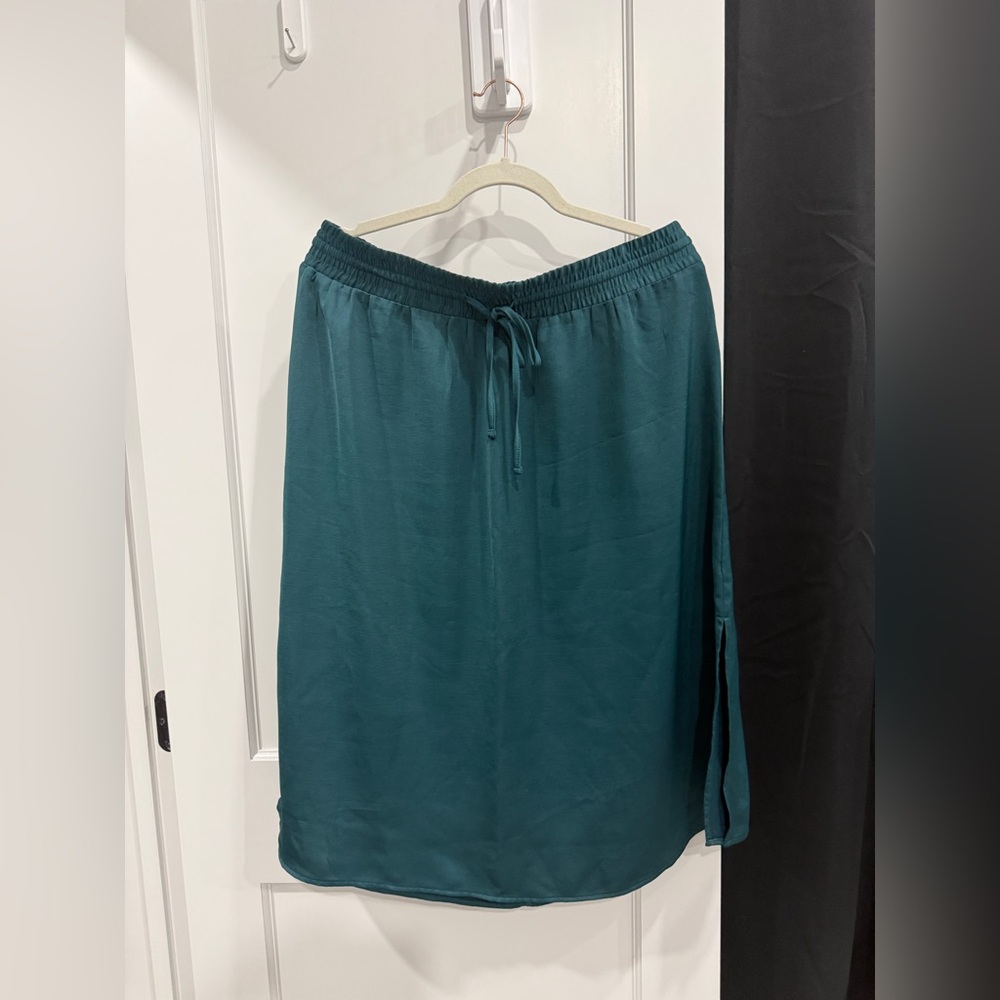 A New Day Teal Midi Skirt